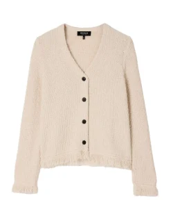 Cotton Rich Textured V-Neck Cardigan