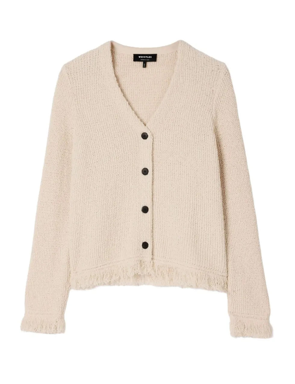 Cotton Rich Textured V-Neck Cardigan