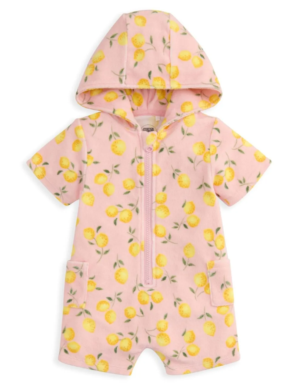 Cotton Rich Towelling Lemon Print Zip Romper (3 Mths-3 Yrs)