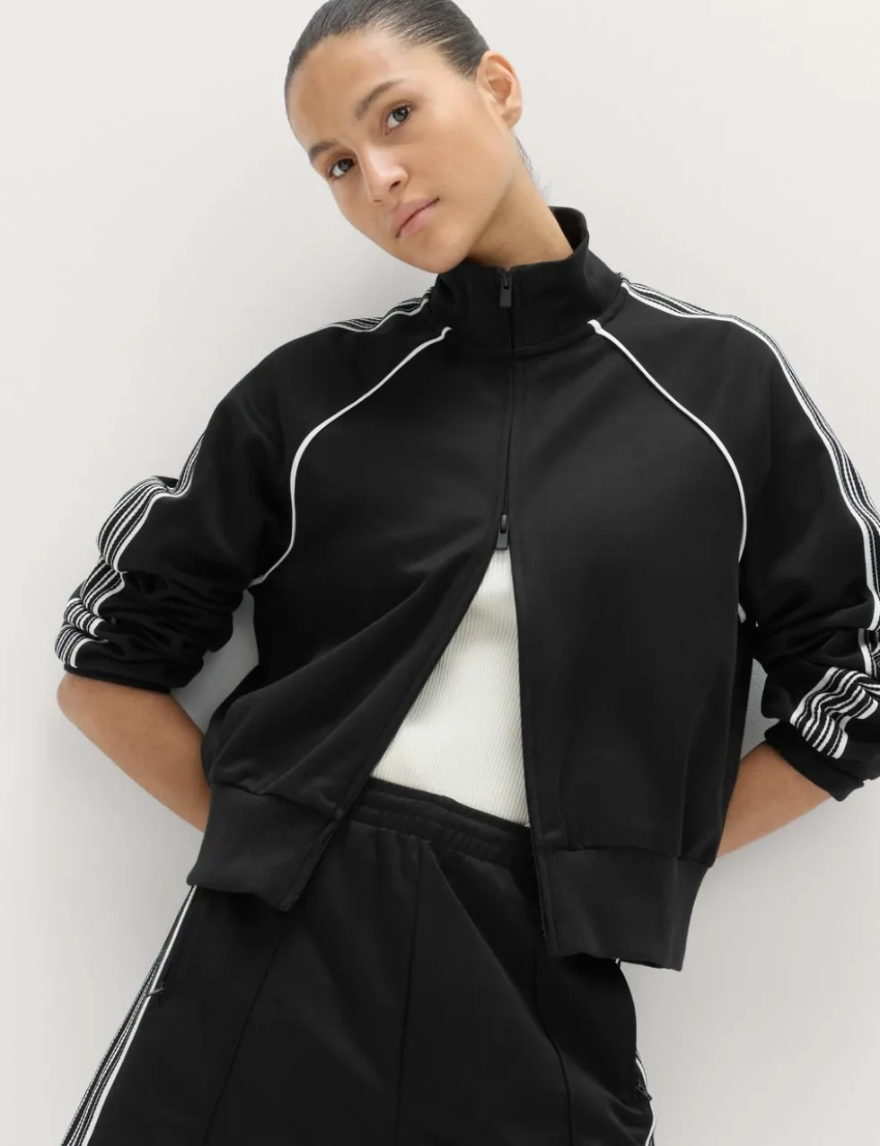 Cotton Rich Tricot Zip Up Track Jacket