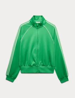 Cotton Rich Tricot Zip Up Track Jacket