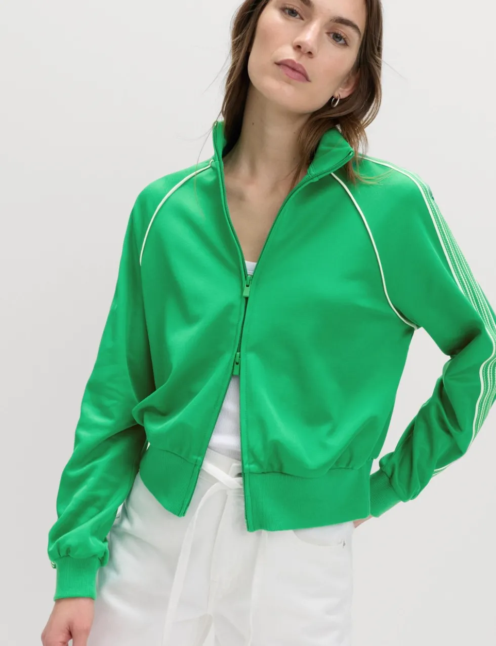 Cotton Rich Tricot Zip Up Track Jacket
