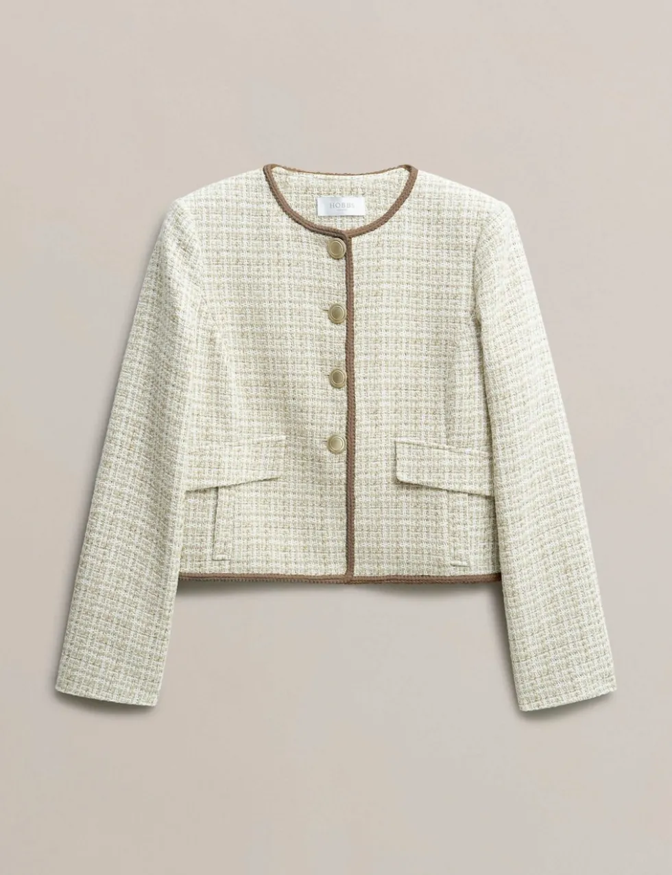 Cotton Rich Tweed Cropped Jacket