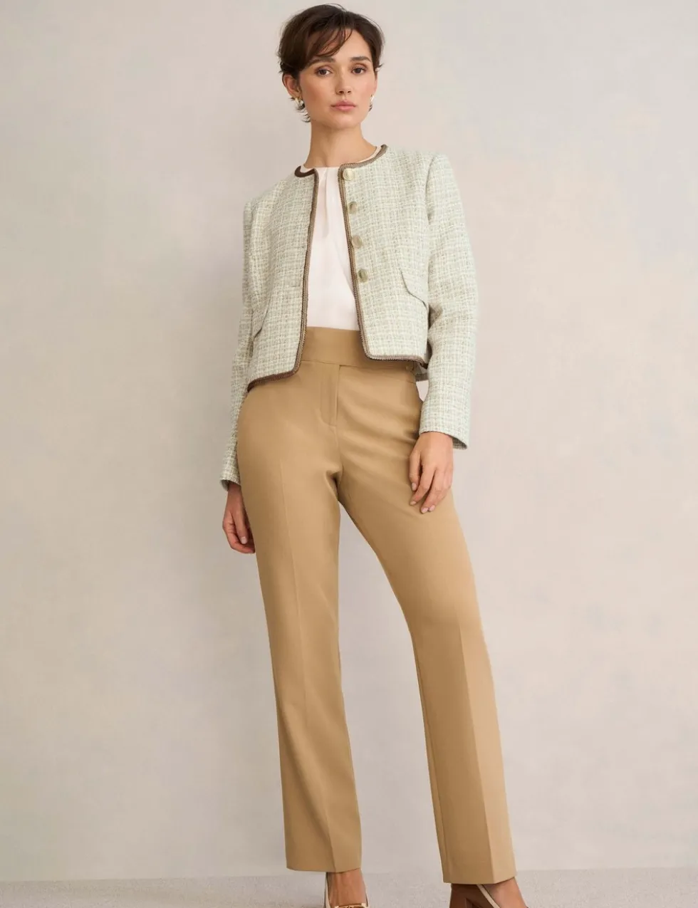 Cotton Rich Tweed Cropped Jacket