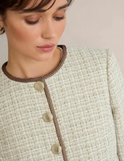 Cotton Rich Tweed Cropped Jacket