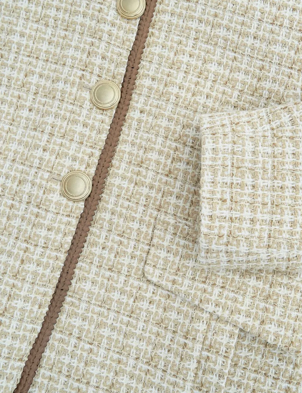 Cotton Rich Tweed Cropped Jacket