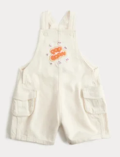 Cotton Rich Twill Popcorn Bibshorts (0-3 Yrs)