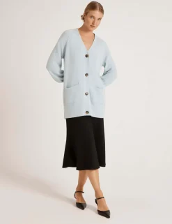 Cotton Rich V-Neck Button Front Cardigan