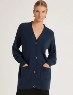 Cotton Rich V-Neck Button Front Cardigan