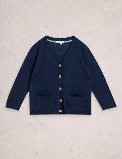Cotton Rich V-Neck Button Front Cardigan