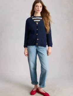 Cotton Rich V-Neck Button Front Cardigan
