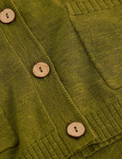 Cotton Rich V-Neck Cardigan with Linen