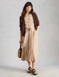 Cotton Rich V-Neck Cardigan with Linen
