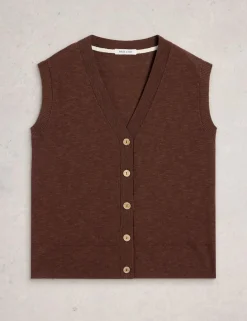 Cotton Rich V-Neck Knitted Vest