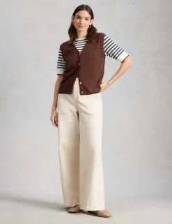 Cotton Rich V-Neck Knitted Vest