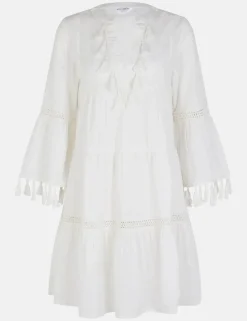 Cotton Rich V-Neck Mini Beach Dress