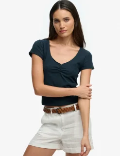 Cotton Rich V-Neck Slim Fit Top