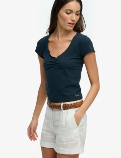 Cotton Rich V-Neck Slim Fit Top