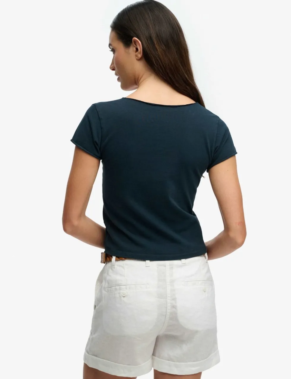 Cotton Rich V-Neck Slim Fit Top