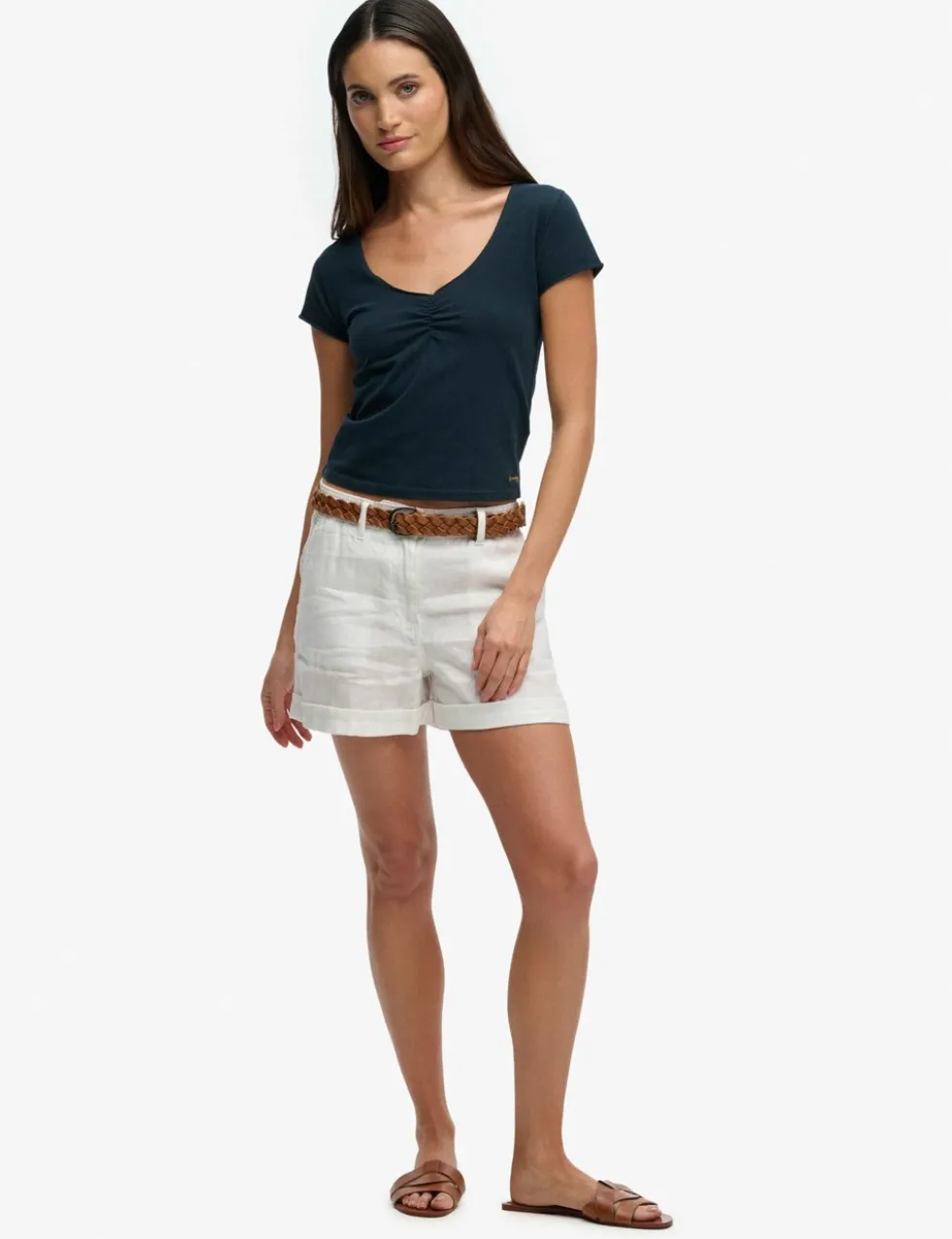 Cotton Rich V-Neck Slim Fit Top