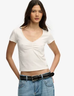 Cotton Rich V-Neck Slim Fit Top