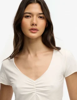 Cotton Rich V-Neck Slim Fit Top