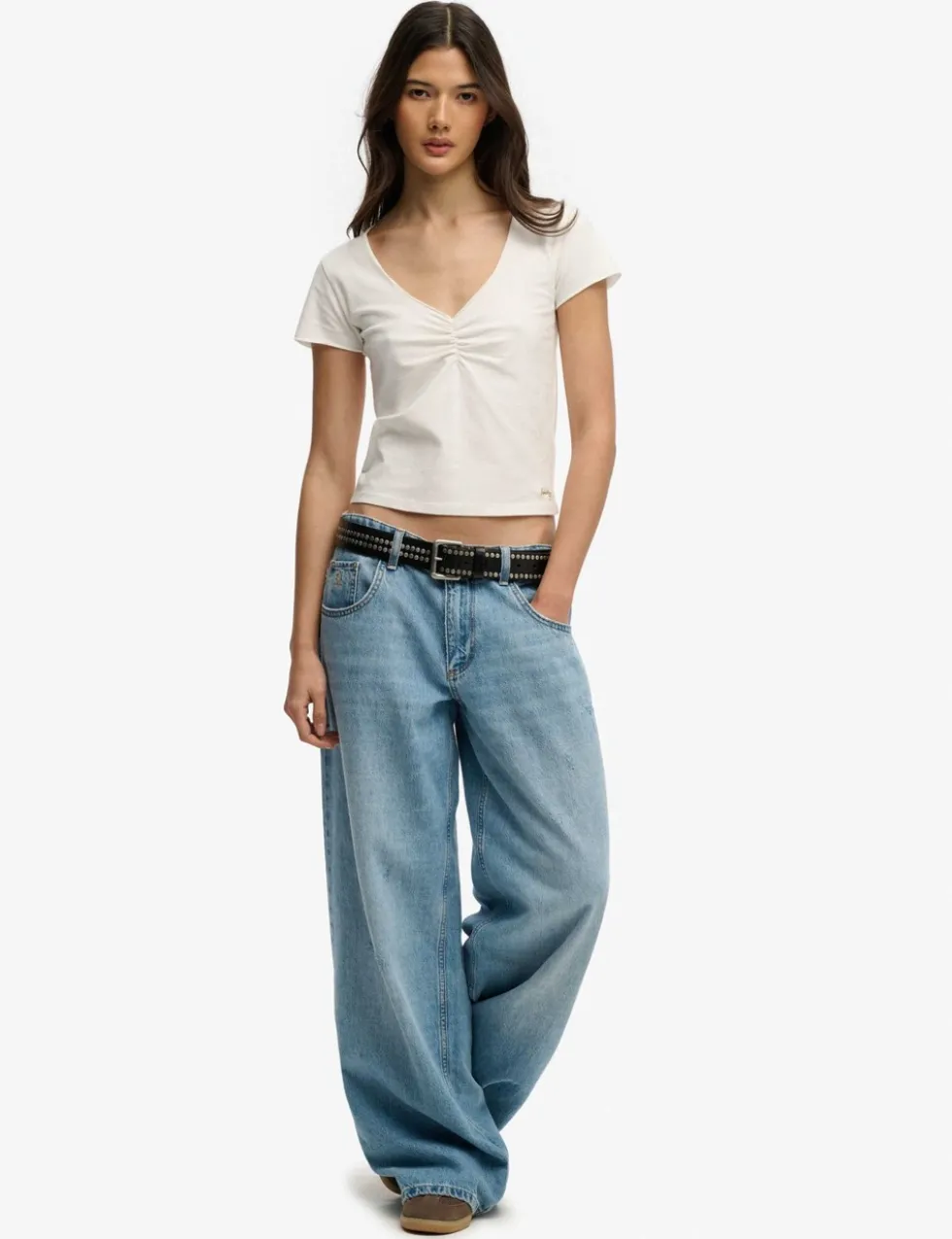 Cotton Rich V-Neck Slim Fit Top