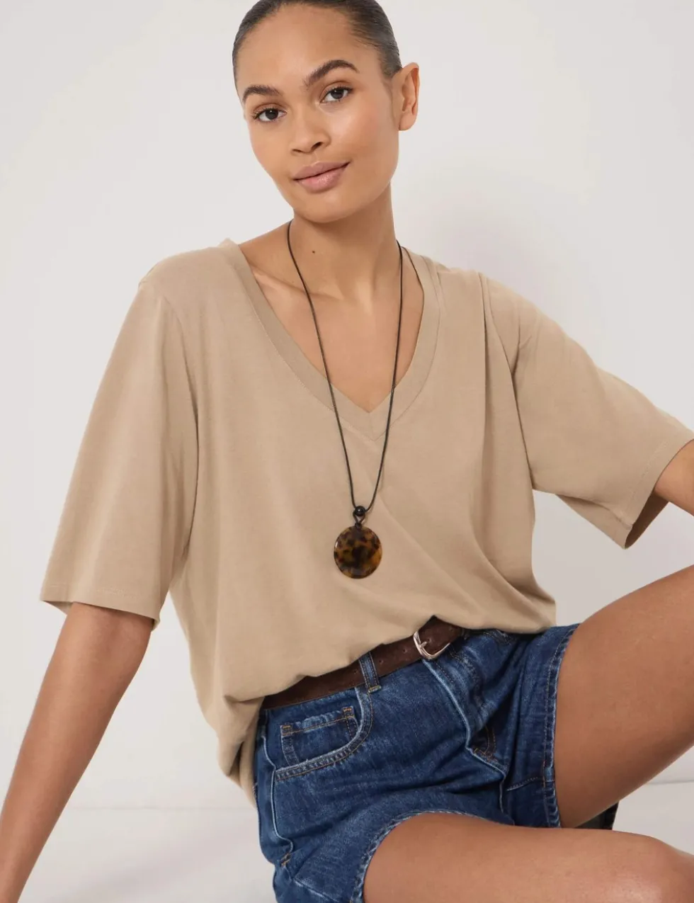 Cotton Rich V-Neck T-Shirt