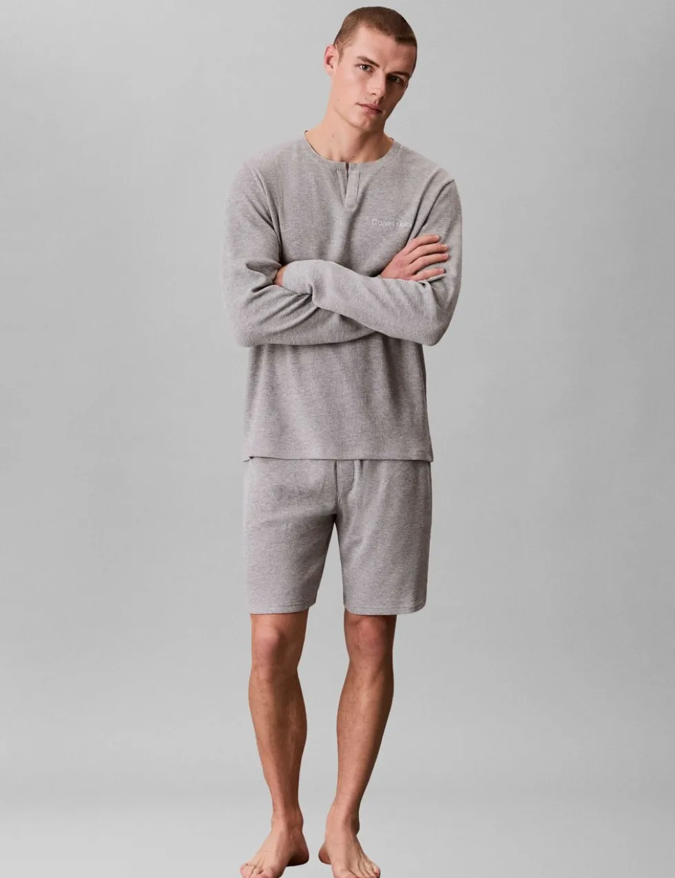 Cotton Rich Waffle Henley Pyjama Top