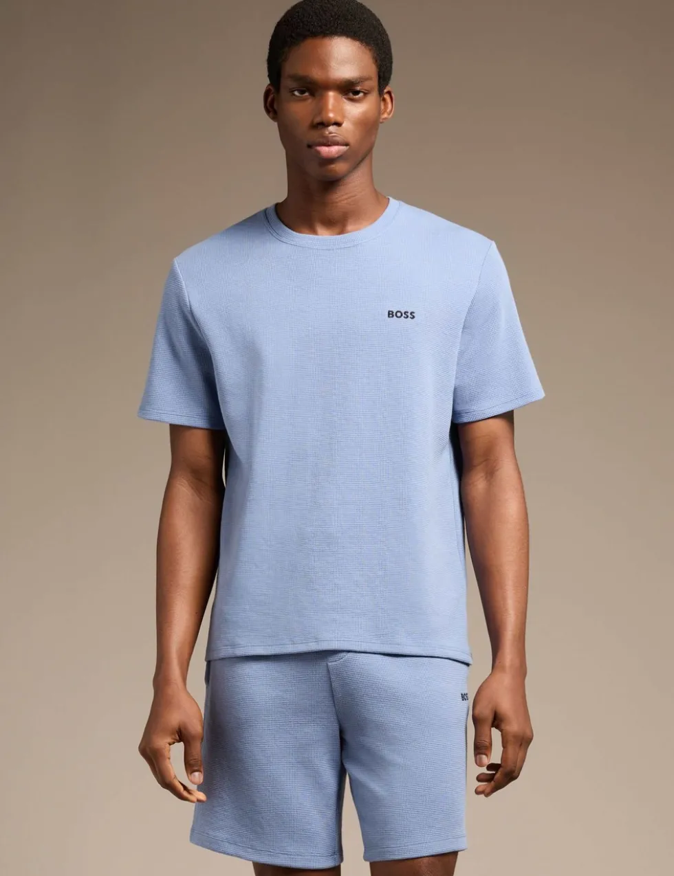 Cotton Rich Waffle Logo Embroidery T-Shirt