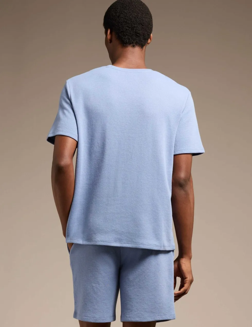 Cotton Rich Waffle Logo Embroidery T-Shirt