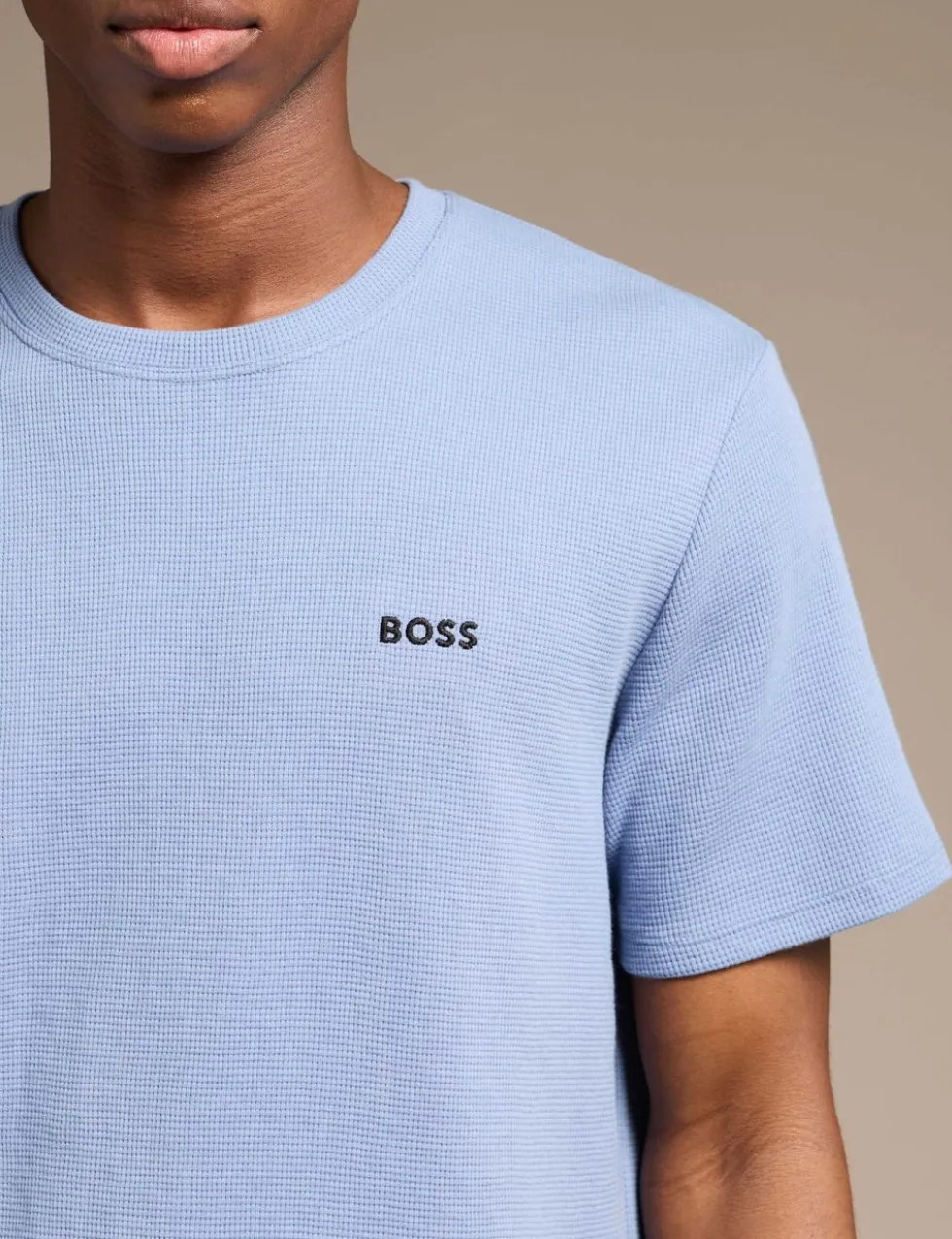 Cotton Rich Waffle Logo Embroidery T-Shirt