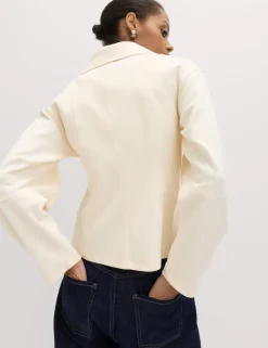 Cotton Rich Waisted Zip Through Sweatshirt