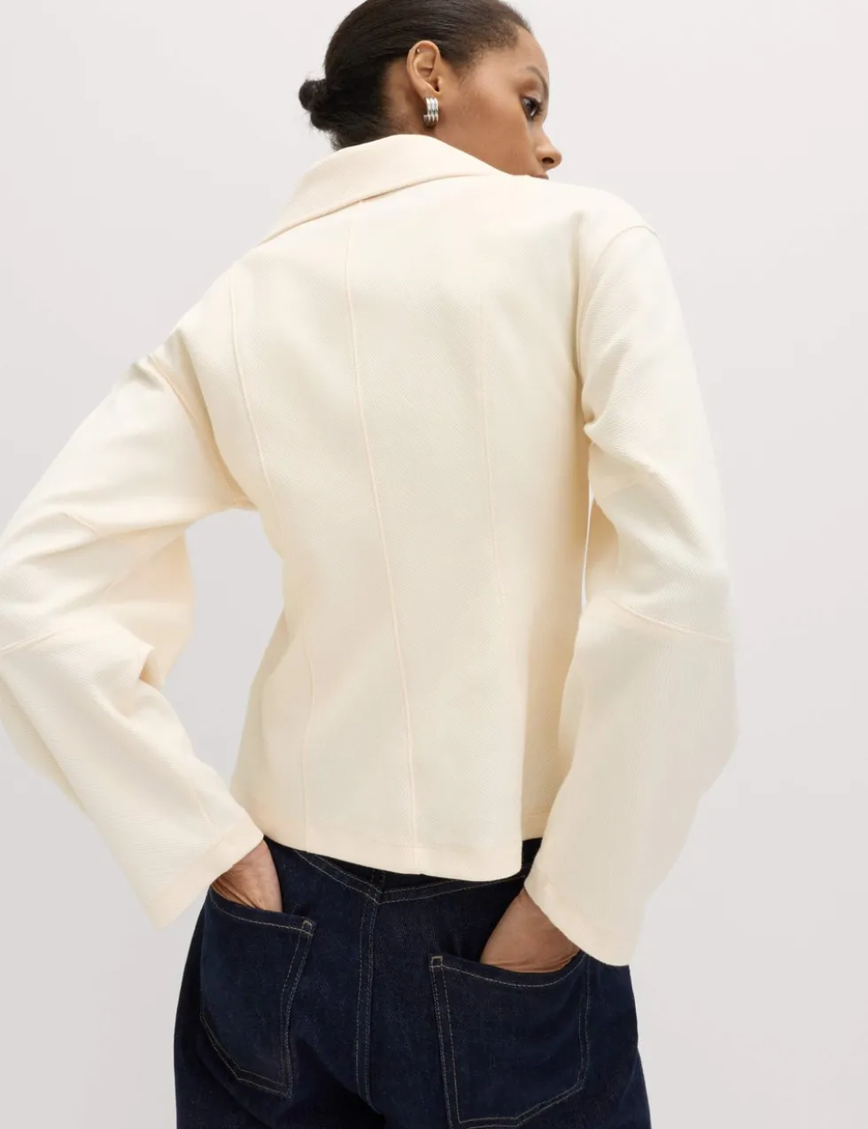 Cotton Rich Waisted Zip Through Sweatshirt