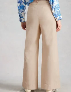 Cotton Rich Wide Leg Chinos with Linen