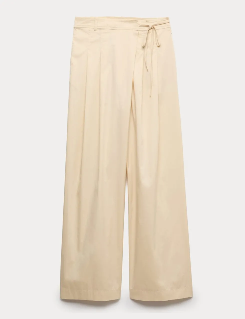 Cotton Rich Wrap Tie Wide Leg Trousers