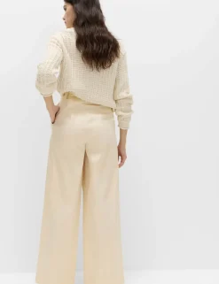 Cotton Rich Wrap Tie Wide Leg Trousers