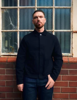Cotton Rich Zip Up Overshirt