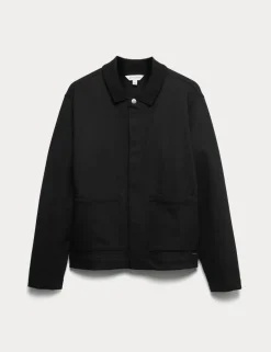 Cotton Rich Zip Up Overshirt