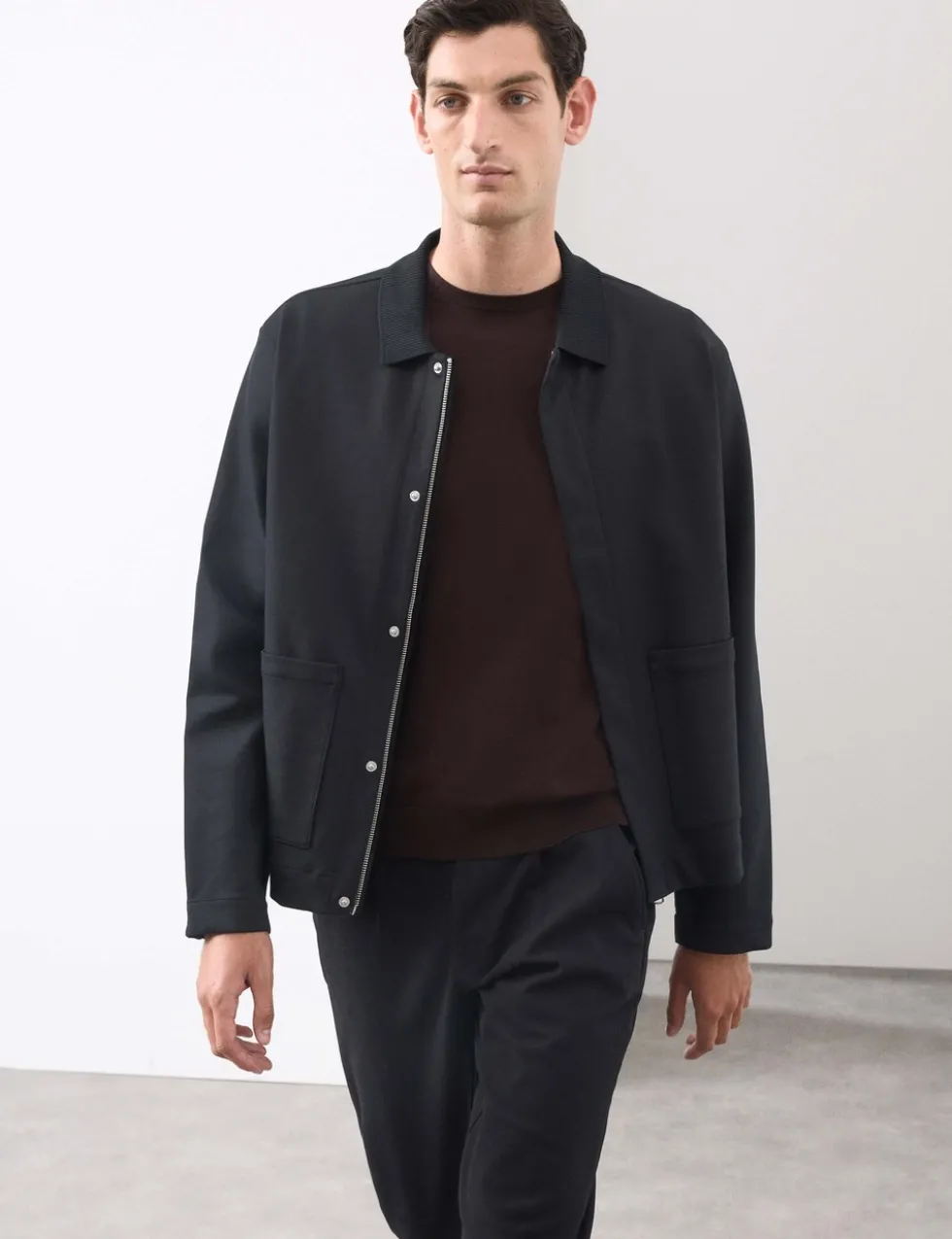 Cotton Rich Zip Up Overshirt