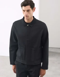Cotton Rich Zip Up Overshirt