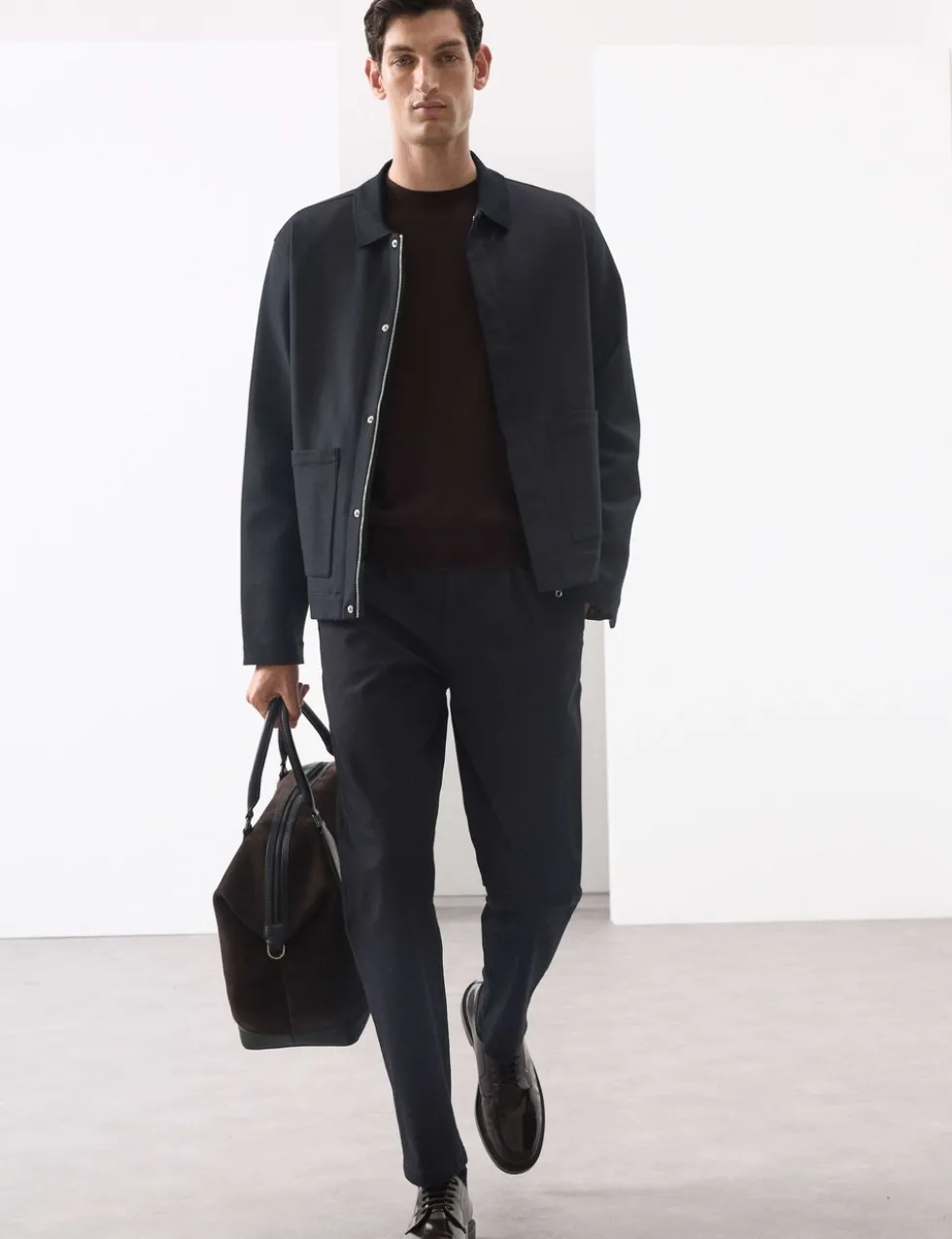 Cotton Rich Zip Up Overshirt