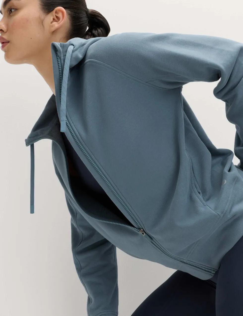 Cotton Rich Zip Up Relaxed Hoodie