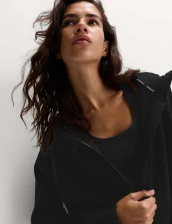 Cotton Rich Zip Up Relaxed Hoodie