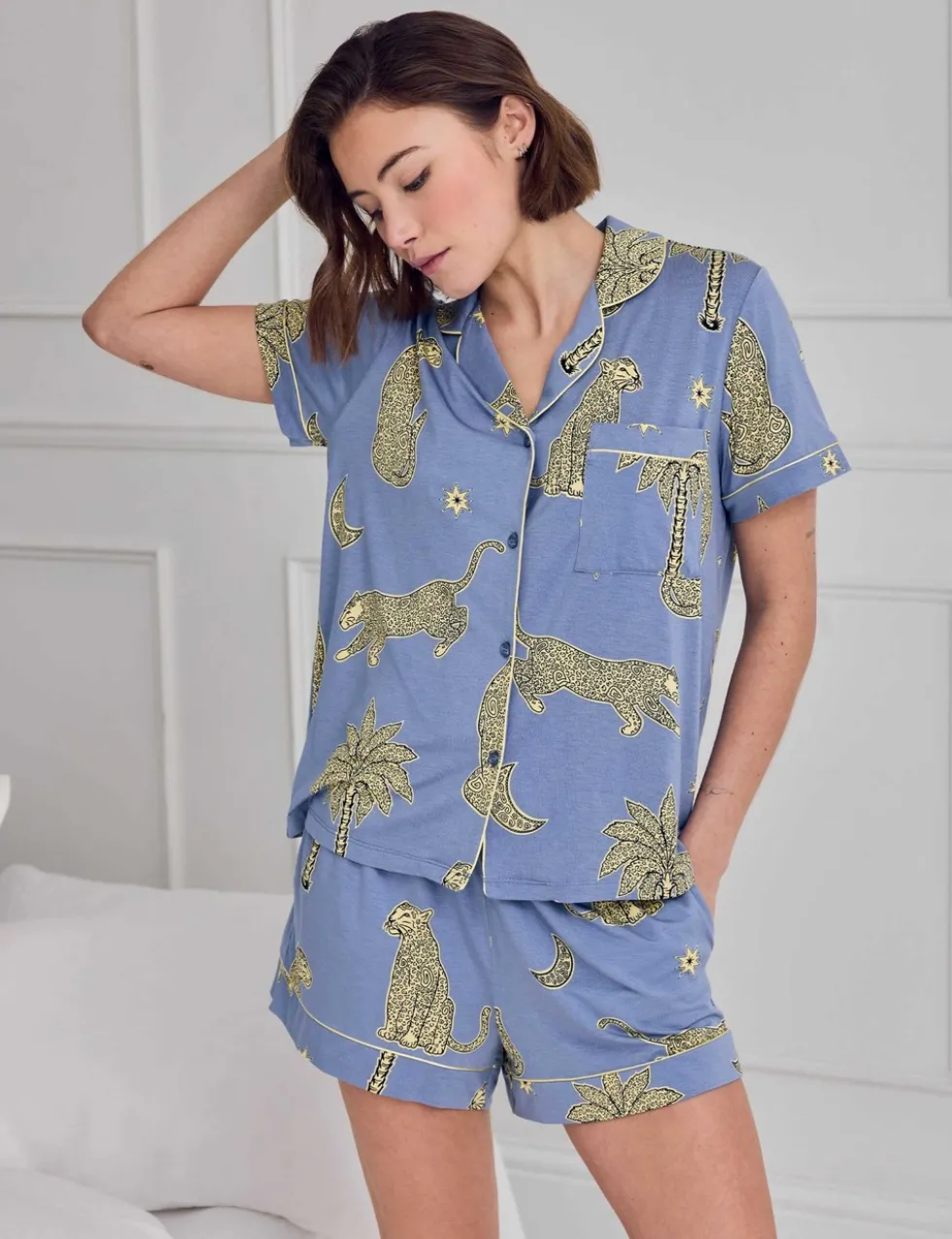 Cotton Righ Rainbow Cockapoo Print Short Pyjama Set