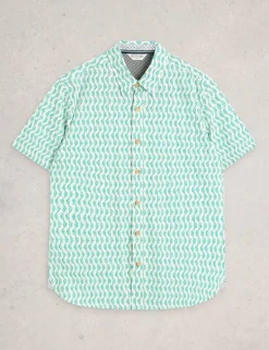 Cotton Stretch Printed Short Sleeve Shirt