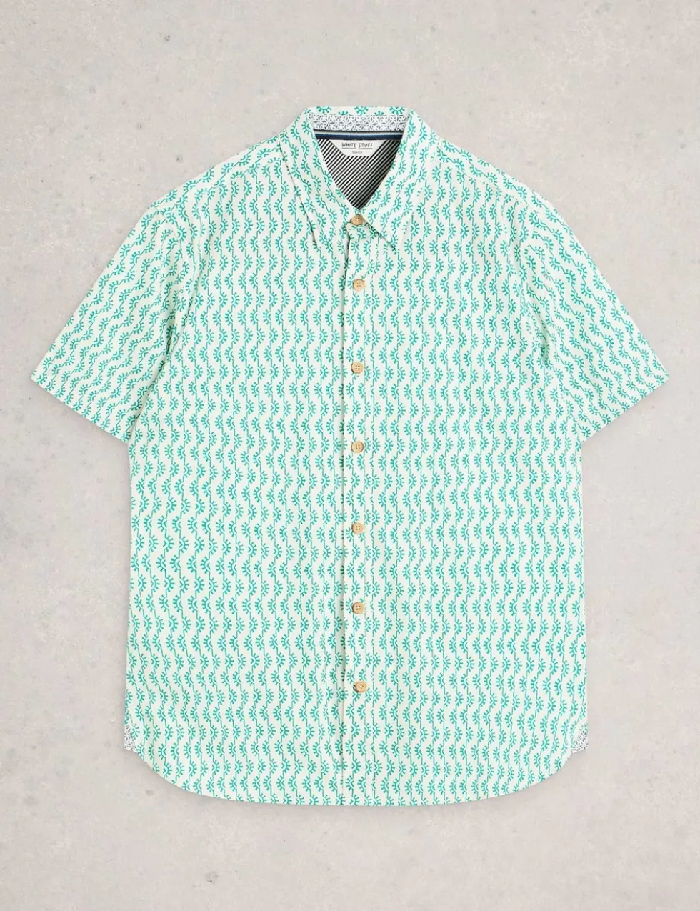 Cotton Stretch Printed Short Sleeve Shirt