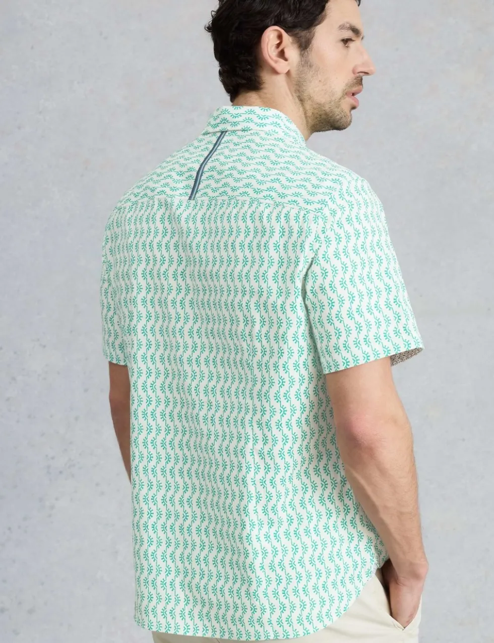 Cotton Stretch Printed Short Sleeve Shirt