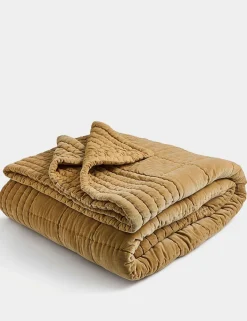 Cotton Velvet Quilted Bedspread