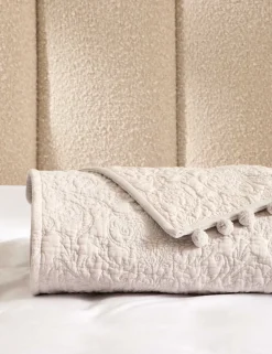Cotton with Linen Embroidered Bedspread